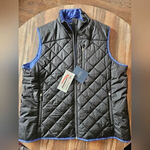 NWT Lands' End Quilted Primaloft Puffer Vest Womens 1X 16W-18W Insulated Black